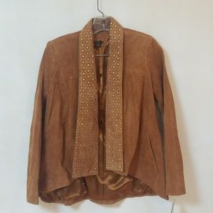 Nwt Iman global chic platinum collection suede jac